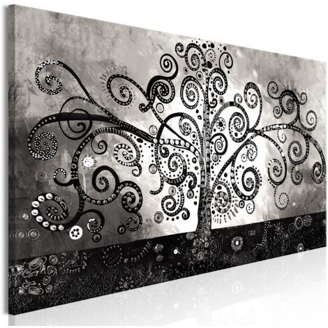 Cuadro decorativo en lienzo con impresión premium en 1 parte sobre marco de madera Patrón de caminos sinuosos de la naturaleza 90x30cm 110013849 (1/3)