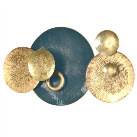 Decoración de pared en metal para colgar color dorado y verde 90x9,5x48,5 cm 050000107 (1/2)