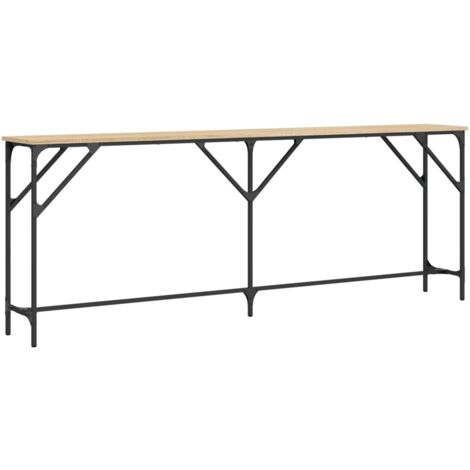 Mueble de entrada mesa consola de diseño elegante 200 x 29 x 75 cm madera contrachapada y metal DEC031944