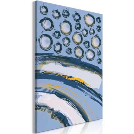 Cuadro decorativo en lienzo con impresión premium en 1 parte sobre marco de madera Patrón de auroras rítmicas 60x90cm 110013350 (1/3)