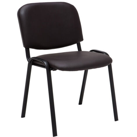 Silla de visita sentada tapizada en sintético marrón BUR10071 (1/4)