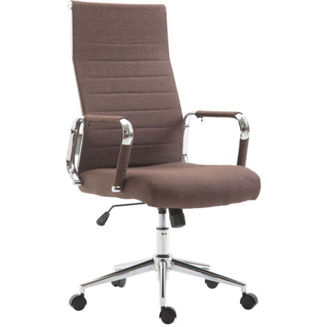 Silla de oficina de tela marrón con asiento giratorio acolchado BUR10233 (1/4)
