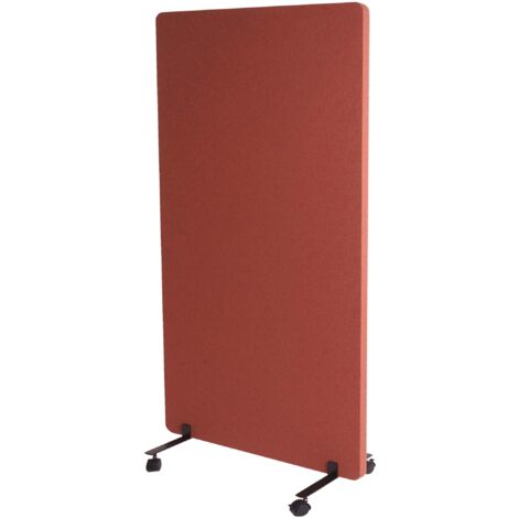Tabique acústico para oficina separador de ambientes tablón de anuncios de doble pared 147x80 cm en tela marrón 040006420 (1/5)