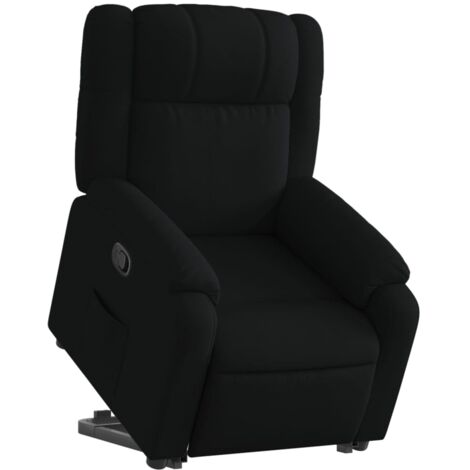 Sillón relax TV cómodo tapizado con función de elevación eléctrica en tela negra DEC028119 (1/5)