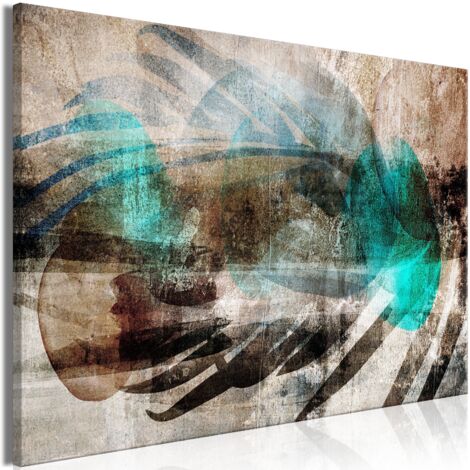Cuadro decorativo en lienzo con impresión premium en 1 parte sobre marco de madera Patrón de plumas abstractas 120x80 cm 110013609 (1/3)