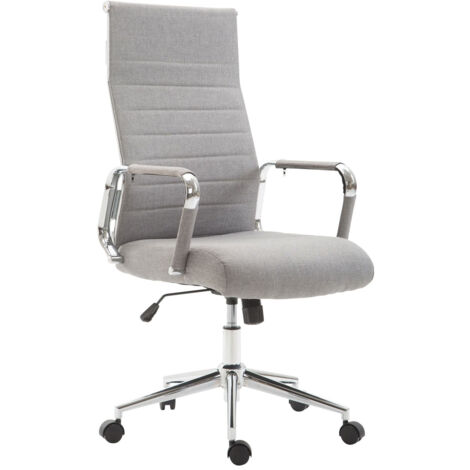 Silla de oficina de tela gris con asiento giratorio acolchado BUR10235 (1/4)