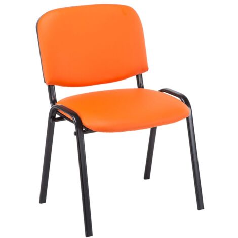 Silla de visita sentada tapizada en sintético naranja BUR10074 (1/4)