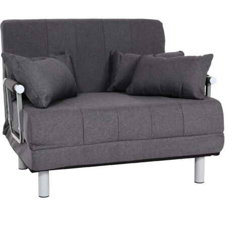 Sillón para dormir sofá cama cama de invitados superficie de descanso para dormir 97x186 cm tela gris oscuro 040006260 (1/5)