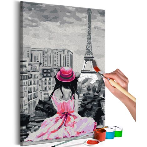 Set Copriletto Trapuntato Motivo Torre Eiffel E Cuori - King Size, Microfibra Poliestere, 2 Federe, Decorazione Camera