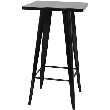 Mesa de comedor alta de estilo industrial en metal negro TAB04008
