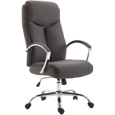 Sillón de oficina XL giratorio con mecanismo basculante en tela gris oscuro y metal cromado 100002708 (1/5)