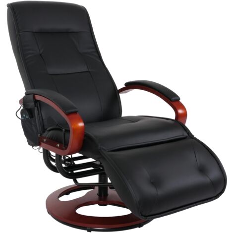 Sillón de relajación con función de masaje de 8 puntos 5 niveles de intensidad en PVC negro 040006383 (1/5)