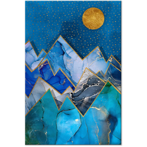 Cuadro decorativo en lienzo con impresión premium de 1 parte sobre marco de madera Patrón de paseo nocturno 60x90 cm 110013974 (1/3)