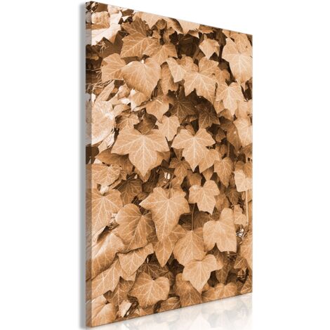 Cuadro decorativo en lienzo con impresión premium de 1 parte sobre marco de madera Patrón de hiedra otoñal 40x60 cm 110015918 (1/3)