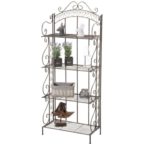 Estantería para plantas 4 niveles en hierro 153x61x33 cm bronce envejecido ETA10019 (1/4)
