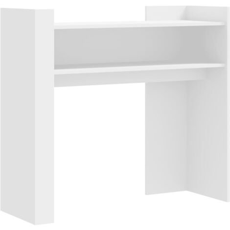 Práctica mesa auxiliar consola para una entrada organizada 100 x 35 x 90 cm madera contrachapada blanca DEC031681
