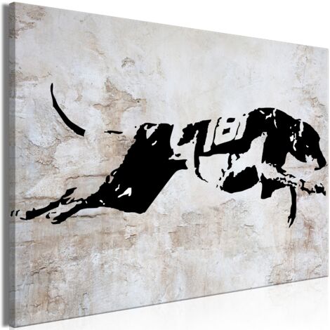 Cuadro decorativo en lienzo con impresión premium de 1 parte sobre marco de madera Motivo de carreras de galgos 120x80 cm 110015347 (1/3)