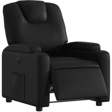 Sillón relax TV con función reclinable eléctrica muy cómodo en PVC negro DEC028471 (1/5)