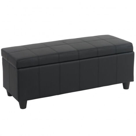 Banco banco caja almacenaje sintético negro 112x45x45cm BAN04002