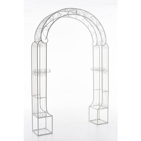 Soporte de arco para rosas para plantas trepadoras en metal blanco 100003919