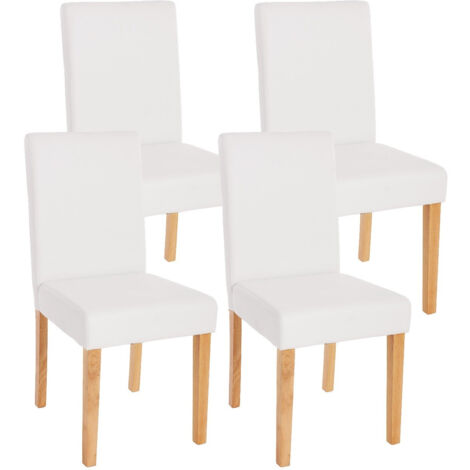 Juego de 4 sillas de comedor sintética blanco mate con pies ligeros CDS04138 (1/5)