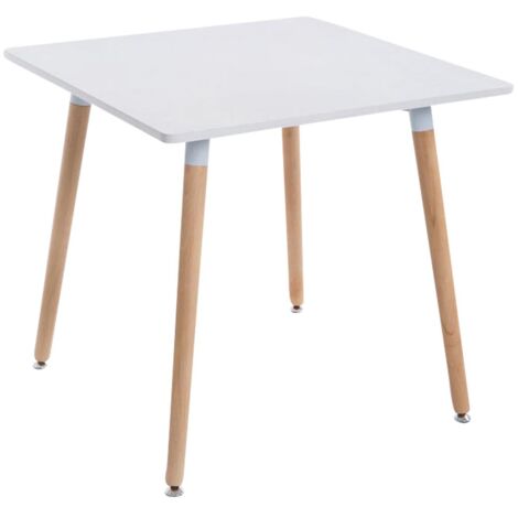 Mesa de cocina mesa auxiliar cuadrada 4 patas en madera clara 80x80 cm TAB10008