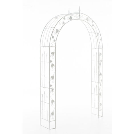 Decoración de arco de rosas para plantas de jardín rosales 247x147 cm en metal blanco 100003931 (1/4)