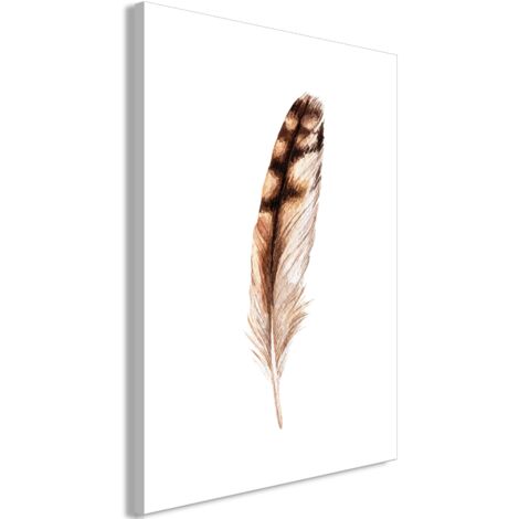 Cuadro decorativo en lienzo con impresión premium en 1 parte sobre marco de madera Patrón de plumas mágicas 60x90 cm 110015389 (1/3)