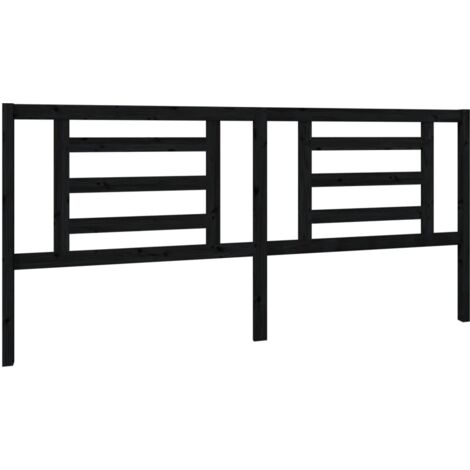 Cabecero complemento de dormitorio mueble 206 x 4 x 100 cm madera de pino negro TDL0202152 (1/4)