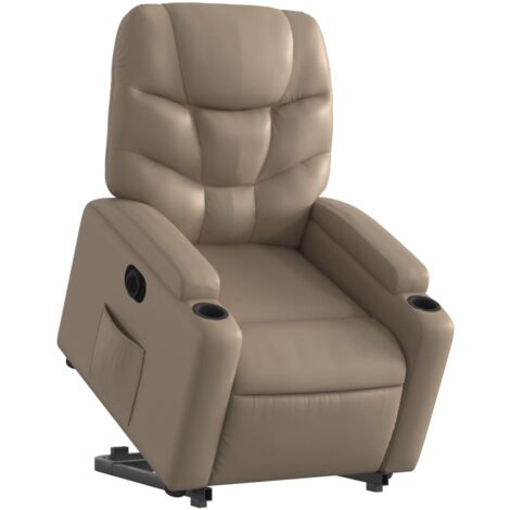 Sillón relax TV con función de elevación eléctrica muy cómoda en PVC color capuchino DEC028247 (1/5)