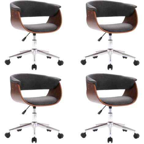 Juego de 4 sillas de comedor/cocina de diseño contemporáneo en tela gris CDS021609 (1/5)