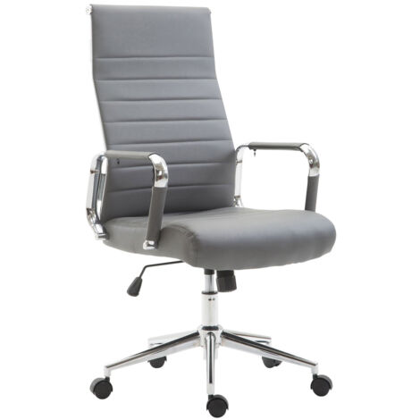 Sillón de oficina sintético gris con asiento giratorio acolchado BUR10243 (1/4)