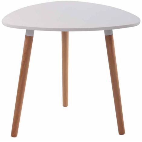Mesa auxiliar de cocina en madera blanca altura 75 cm Ø 80 cm TAB10055