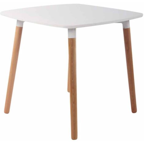 Mesa auxiliar de cocina en madera blanca altura 75 cm TAB10030