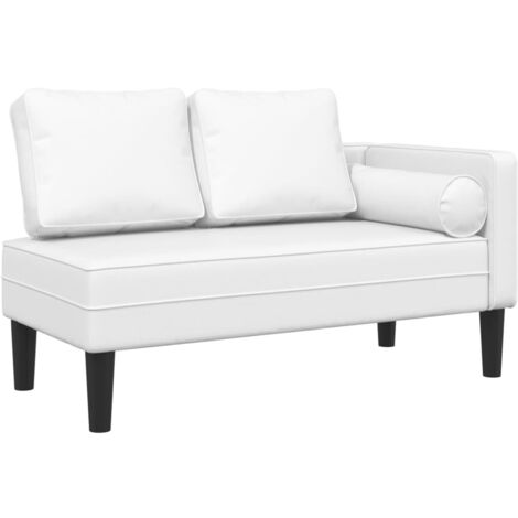 Sofá chaise longue tipo diván para interior con cojines de PVC blanco DEC026059 (1/5)
