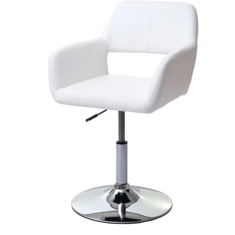 Silla de comedor de oficina de diseño retro pie cromado sintético blanco 040002165 (1/5)