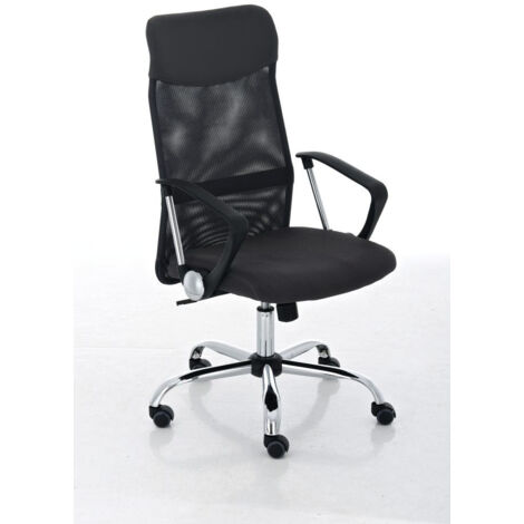 Sillón de oficina de malla negra con 5 ruedas BUR10021 (1/4)