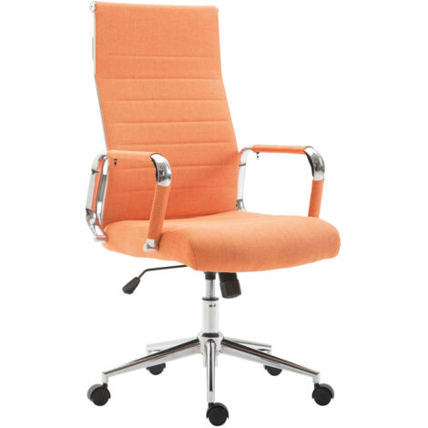 Silla de oficina en tela naranja con asiento giratorio acolchado BUR10238 (1/4)