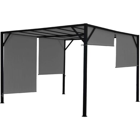 Pérgola jardín pabellón terraza estable toldo 6cm gris 3x3m 040004069 (1/5)