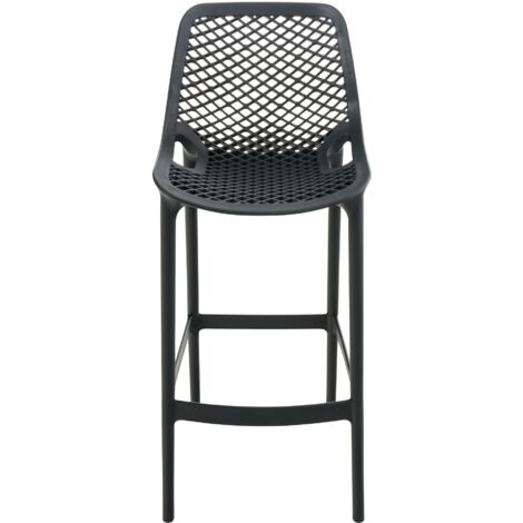 Taburete de bar con reposapiés diseño moderno plástico gris oscuro ...