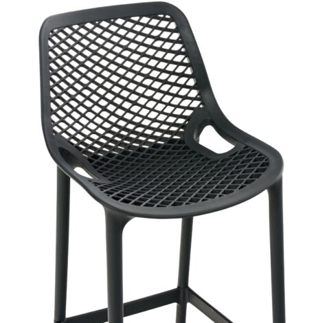 Taburete de bar con reposapiés diseño moderno plástico gris oscuro ...