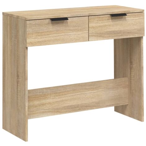 Mueble de entrada mesa consola de diseño elegante con cajones 90 x 36 x 75 cm madera contrachapada marrón DEC031968