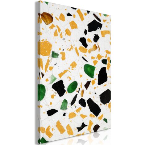 Cuadro decorativo en lienzo con impresión premium de 1 parte sobre marco de madera Patrón de terrazo 80x120 cm 110014121 (1/3)
