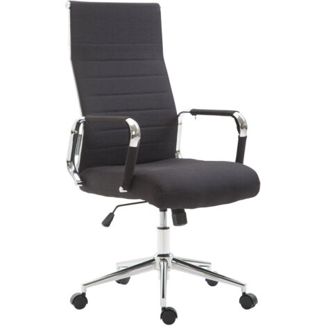 Silla de oficina en tela negra con asiento giratorio acolchado BUR10232 (1/4)