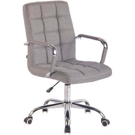 Sillón de oficina con ruedas, regulable en altura, reposabrazos giratorios de tela gris 100002471 (1/5)