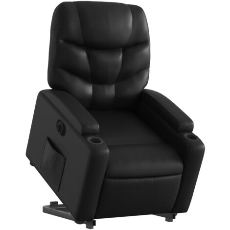Sillón relax TV con función de elevación eléctrica muy cómoda en PVC negro DEC028463 (1/5)