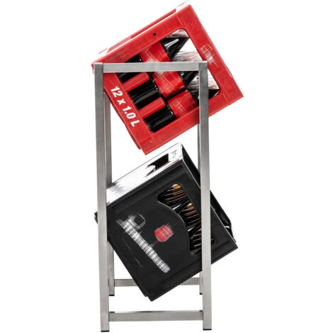 Estantería Para 3 Cajas De Bebidas, De Metal Negro, Estable Y Ahorra Espacio, Con Niveles Para Cerveza, Frutas, Verduras, Agua, Para Salón, Cocina Y