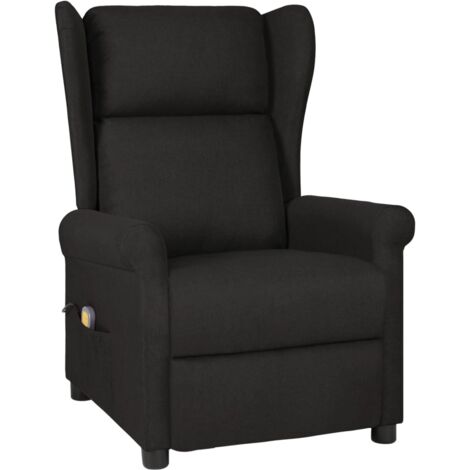 Sillón de relajación con función de masaje de inclinación manual en tela negra DEC029251 (1/5)