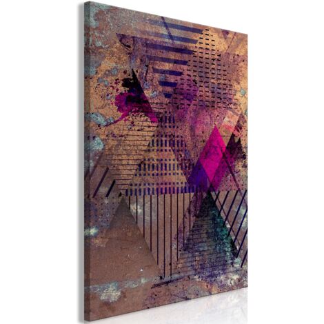 Cuadro decorativo en lienzo con impresión premium de 1 parte sobre marco de madera Patrón de abstracción de miel 60x90 cm 110014353 (1/3)