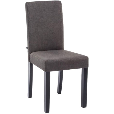 Silla de comedor x1 diseño moderno en tela gris oscuro y patas de madera negra 100002032 (1/5)